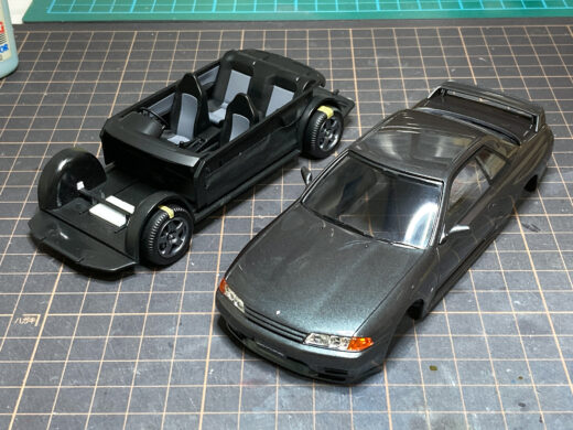 【写真】アオシマ ザ・スナップキット R32 GT-R ブロックごとの作業終了