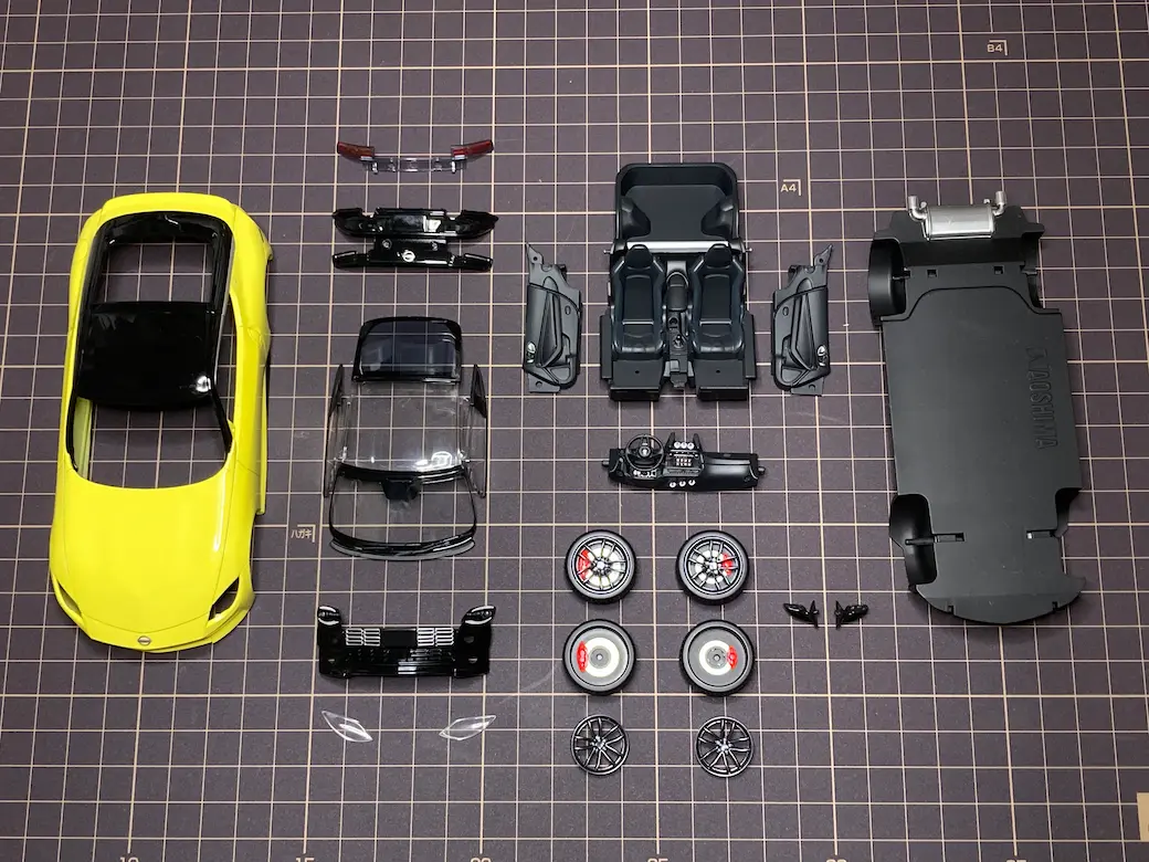 アオシマ THE SNAPKIT NISSAN RZ34 フェアレディZ 加工・塗装したパーツ一覧の画像