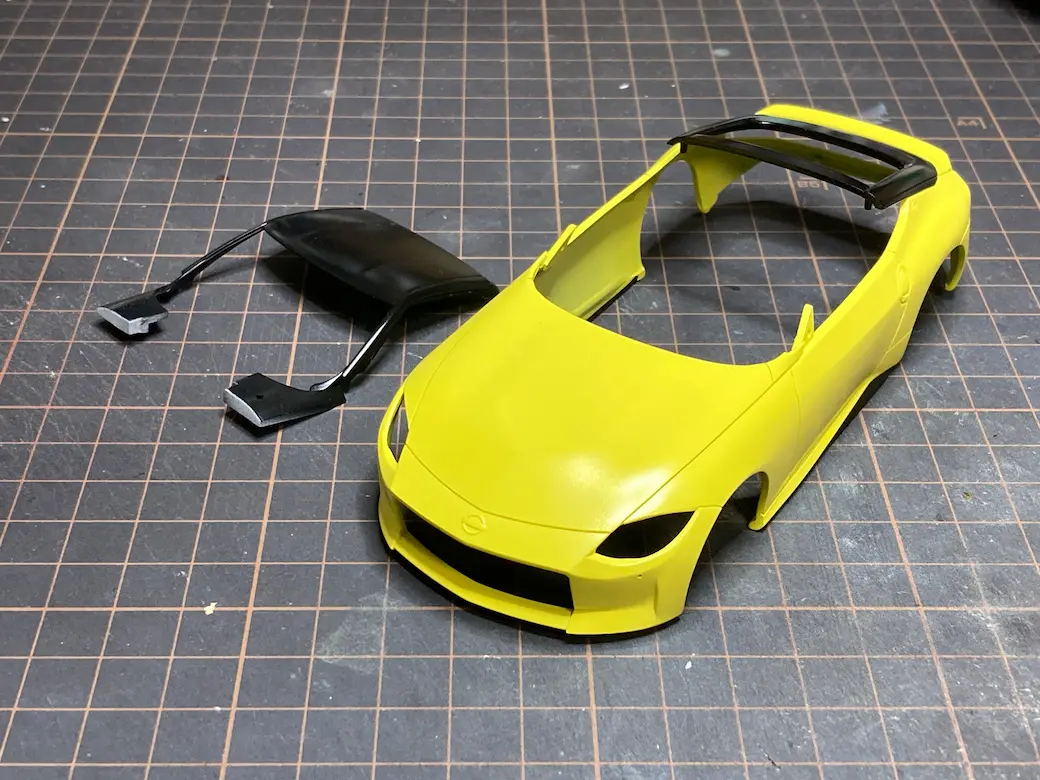 アオシマ THE SNAPKIT NISSAN RZ34 フェアレディZ ボディクリアー塗装後の画像