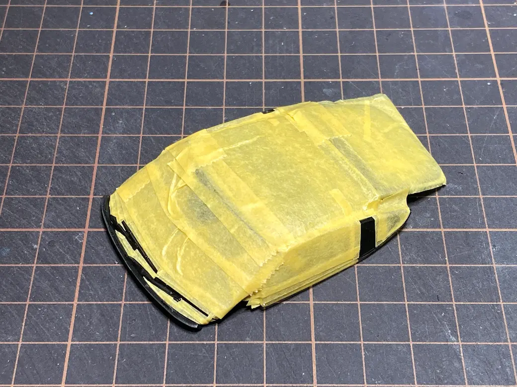 アオシマ THE SNAPKIT NISSAN RZ34 フェアレディZ ウィンドウパーツ表側 マスキング後の画像