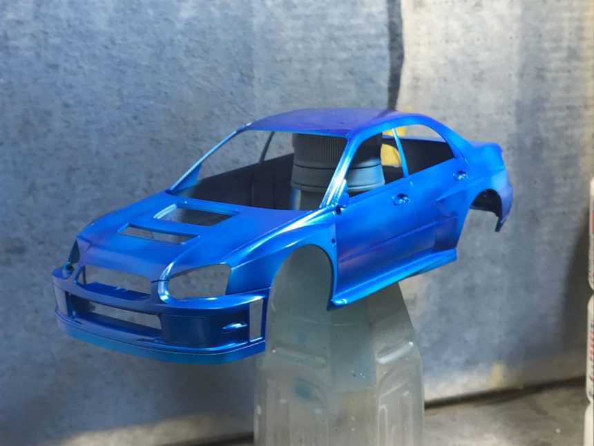 【画像】TAMIYA 1/24 SUBARU IMPREZA WRC '05 ボディ塗装〜