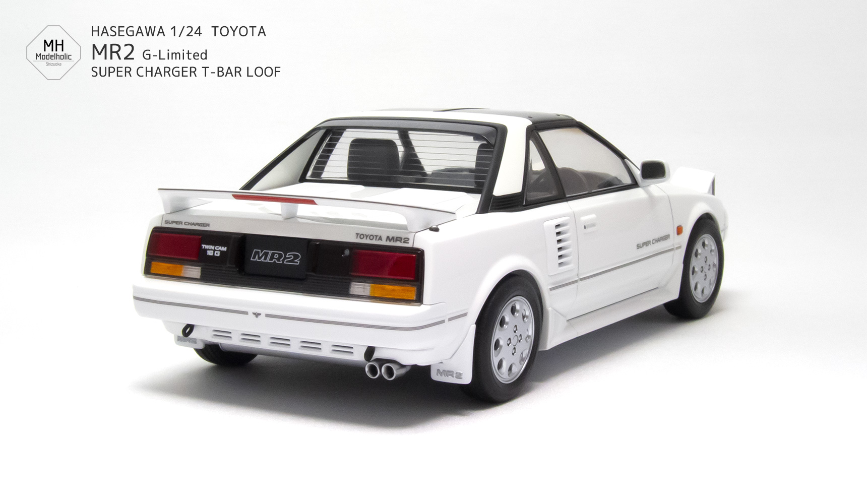 【完成写真】ハセガワ 1/24 トヨタ MR2 AW11 Gリミテッド スーパーチャージャー Tバールーフ　リア2